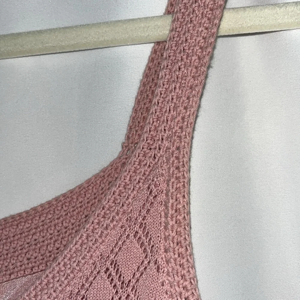 Cynthia Steffe sleeveless eyelet dress blush pink Sz L